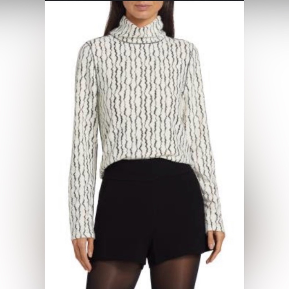 NWT Textured Wave Turtleneck by If Only Studio Size 2
